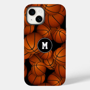 Coque Case-Mate iPhone filles garçons monogrammed basketballs motif