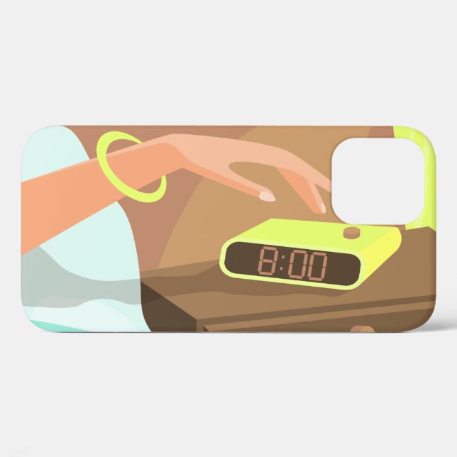 Coques Case-Mate iPhone Filles main poussant sur le bouton snooze du révei (Verso (horizontal))