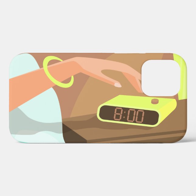 Coques Case-Mate iPhone Filles main poussant sur le bouton snooze du révei (Verso (horizontal))