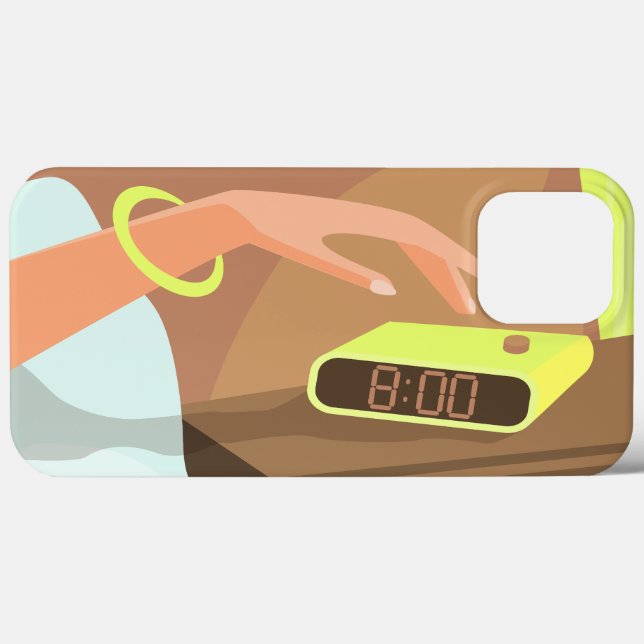 Coques Case-Mate iPhone Filles main poussant sur le bouton snooze du révei (Verso (horizontal))