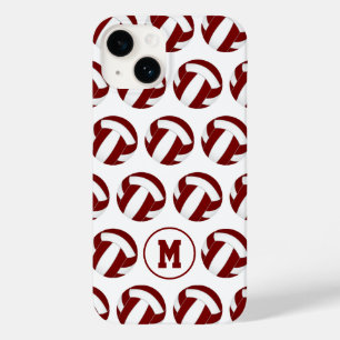 Coque Case-Mate iPhone filles maroon blanc volleyballs motif