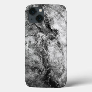 Coques Pour iPhone Finition en marbre noir et blanc strié de fumée