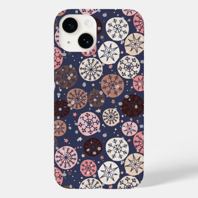 Coques Case-Mate iPhone Flacons de neige bleu rose (Verso)