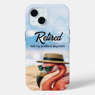 Coque Case-Mate iPhone Flamant rose à la retraite sur la plage avec Casqu