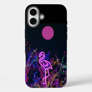 Coque Pour iPhone 16 Plus Flamant rose à la soirée dansante.