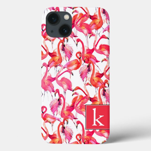 Coques Case-Mate iPhone Flamant rose Aquarelle En Aquarelles | Ajouter Vot (Verso)