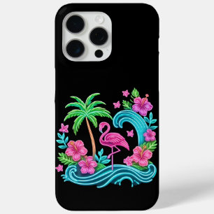 Coque Case-Mate iPhone Flamant rose de néon tropical
