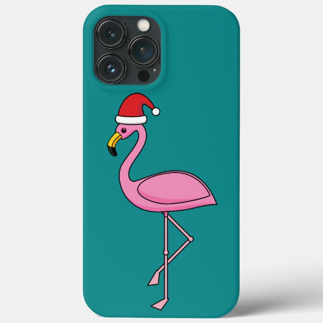 Coques Case-Mate iPhone Flamant rose de Noël avec Santa Hat (Verso)