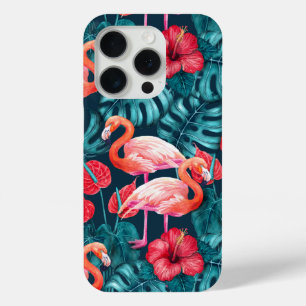 Coque Case-Mate iPhone Flamant rose et aquarelle du jardin tropical
