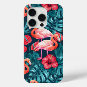 Coque Case-Mate iPhone Flamant rose et aquarelle du jardin tropical