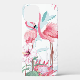 Case-Mate iPhone Case flamant rose et fleurs exotiques, feuilles de palm