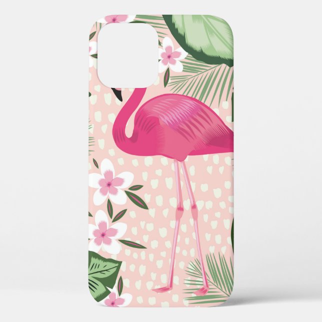 Coques Case-Mate iPhone Flamant rose et palmiers sans soudure motif illust (Verso)