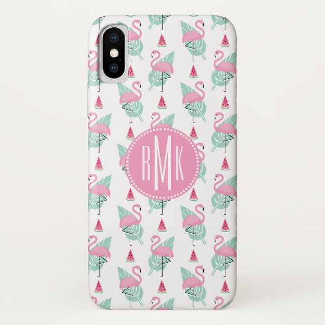 Coques Case-Mate iPhone Flamant rose et pasmelon Pastel Motif (Dos)