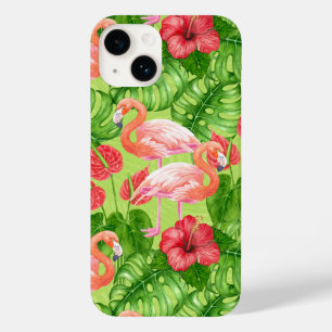 Coque Case-Mate iPhone Flamant rose et plantes tropicaux