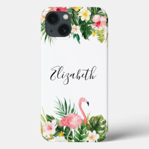 Case-Mate iPhone Case Flamant rose floral tropical personnalisé dur