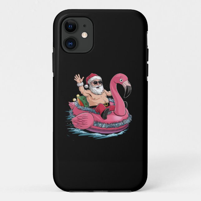 Coques Case-Mate iPhone Flamant Rose Gonflable de Noël en Juillet d'Été (Dos)