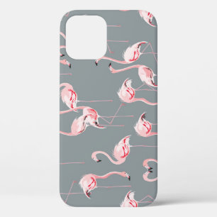 Case-Mate iPhone Case Flamant rose Grey : Vintage Motif sans couture.