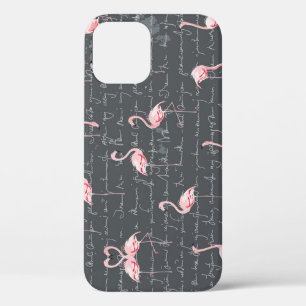 Case-Mate iPhone Case Flamant rose : Gris foncé Vintage.