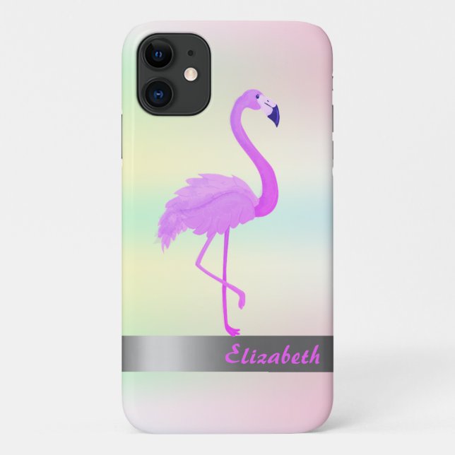 Coques Case-Mate iPhone Flamant Rose Holographique Iridescent Tendance Coo (Dos)