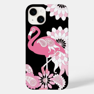Coque Case-Mate iPhone Flamant rose moderne noir rose