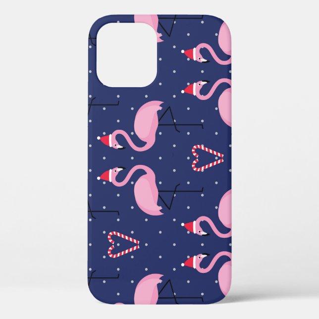 Coques Case-Mate iPhone Flamant rose Noël Casquette Candy Motif (Verso)