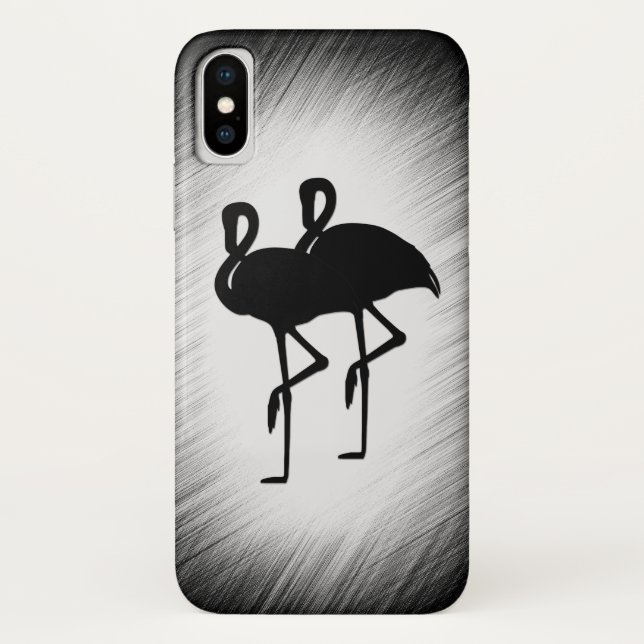 Coques Case-Mate iPhone Flamant rose noir et blanc (Dos)