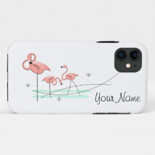Coques Pour iPhone Flamant rose Ocean Trio 'Nom' iPhone 11 dur