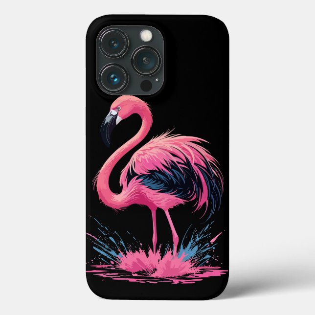 Coques Case-Mate iPhone Flamant rose rose blanc artistique (Verso)