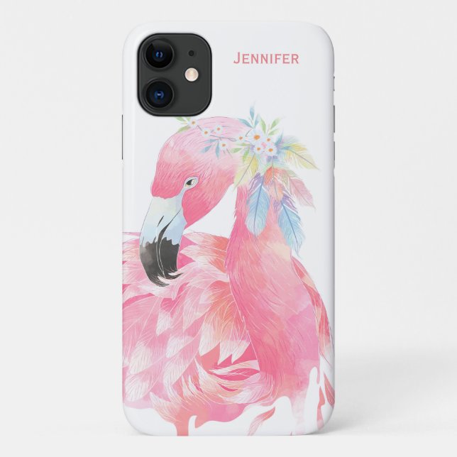 Coques Case-Mate iPhone Flamant rose rose chic personnalisé (Dos)