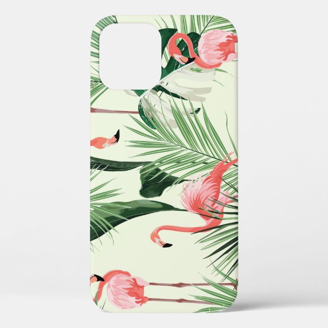 Coques Case-Mate iPhone Flamant rose rose Fleurs exotiques Motif (Verso)