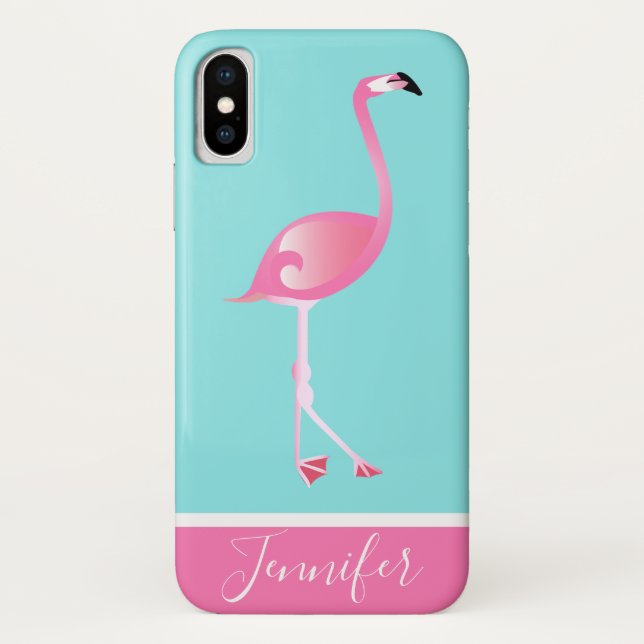 Coques Case-Mate iPhone Flamant rose rose personnalisé (Dos)