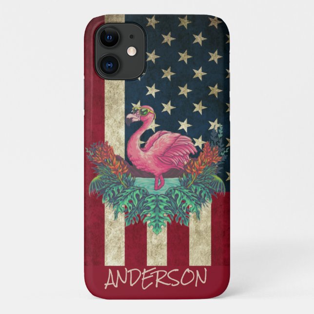 Coques Case-Mate iPhone Flamant rose rose personnalisé (Dos)