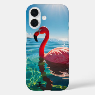 Coque Pour iPhone 16 Flamant rose Rose Sous Le Ciel