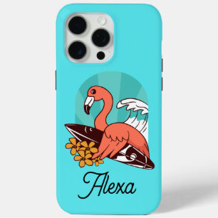 Coque Case-Mate iPhone Flamant rose turquoise surf