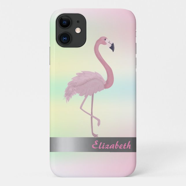 Coques Case-Mate iPhone Flamants Rose Tendance Iridescent Holographique (Dos)