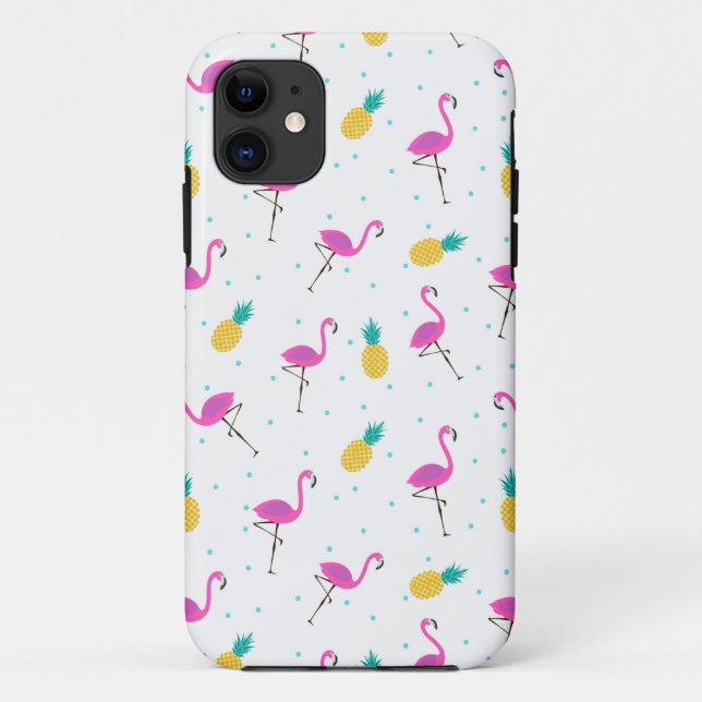 Coques Case-Mate iPhone Flamants roses au néon 2 (Dos)