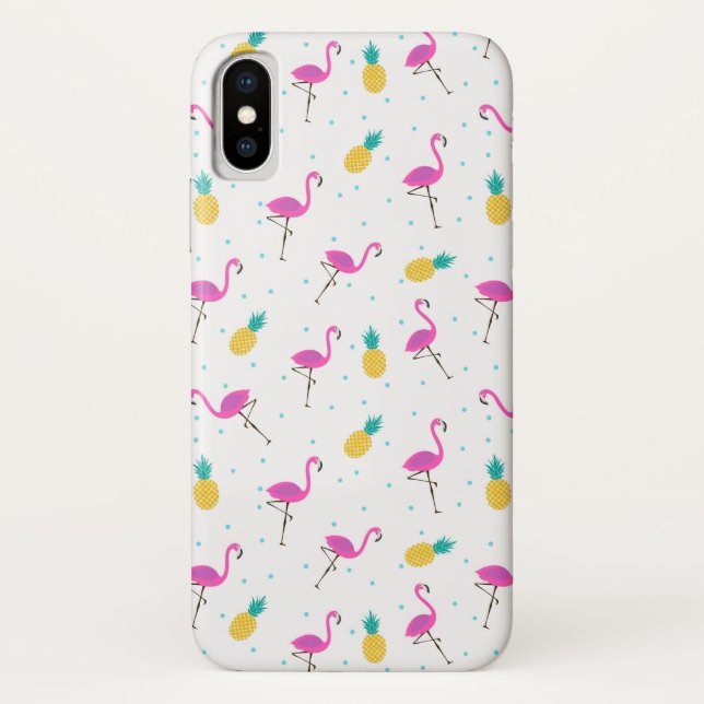 Coques Case-Mate iPhone Flamants roses au néon 2 (Dos)