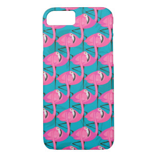 Coque iPhone 8/7 Flamants roses au néon deux