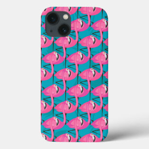 Etui iPhone 13 Flamants roses de néon