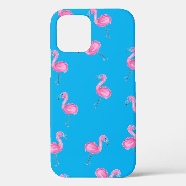 Coques Case-Mate iPhone flamants roses en aqua (Verso)