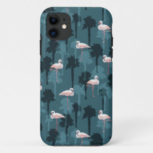 Coque Case-Mate iPhone Flamants roses en pastel sur Teal