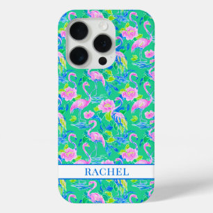 Coque Case-Mate iPhone Flamants Roses Monogrammés