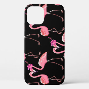 Case-Mate iPhone Case Flamants roses roses : Arrière - plan noir Vintage