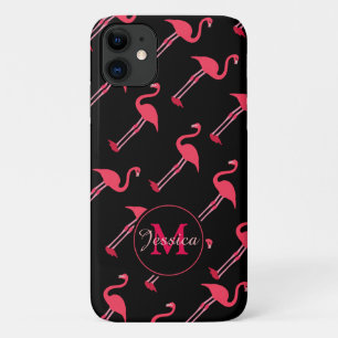 Case-Mate iPhone Case Flamants roses roses sur Noir Personnalisé
