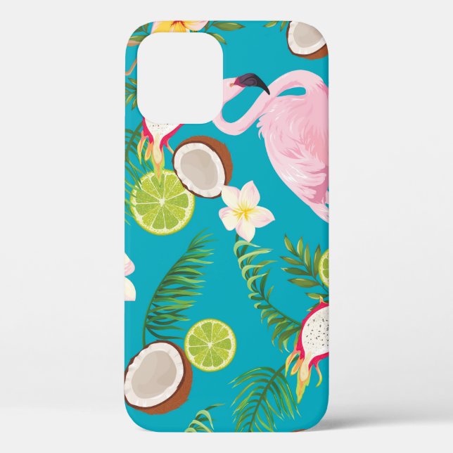 Coques Case-Mate iPhone Flamants roses roses : Tropical Seamless Motif (Verso)