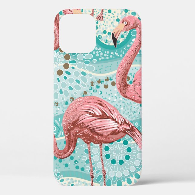 Coques Case-Mate iPhone Flamants roses sans soudure motif (Verso)