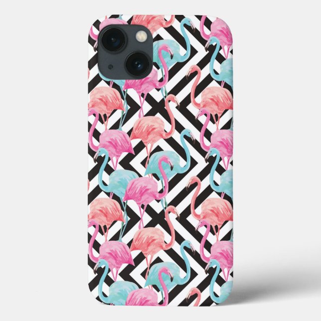 Coques Case-Mate iPhone Flamants roses sur le Motif de conception en gras (Verso)