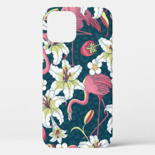 Case-Mate iPhone Case Flamants roses tropicaux et Lys Motif sans couture