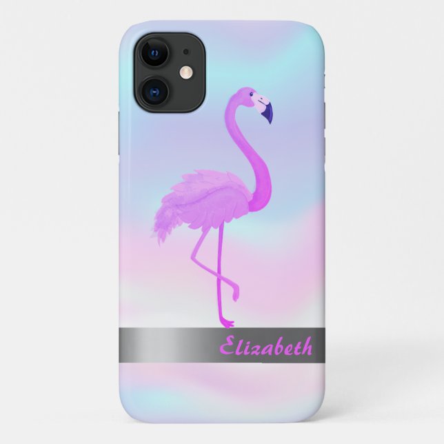 Coques Case-Mate iPhone Flamingo Holographique Tendance Cool - Personnalis (Dos)