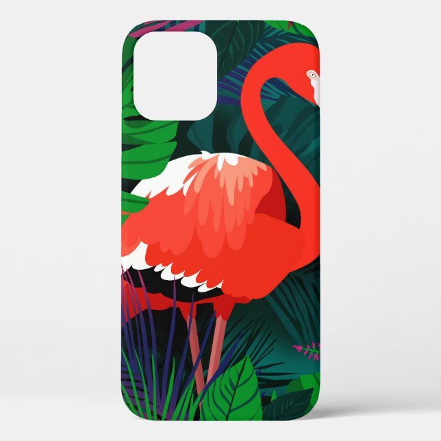 Coques Case-Mate iPhone Flamingo rose. Feuilles tropicaux, papillon rose,  (Verso)